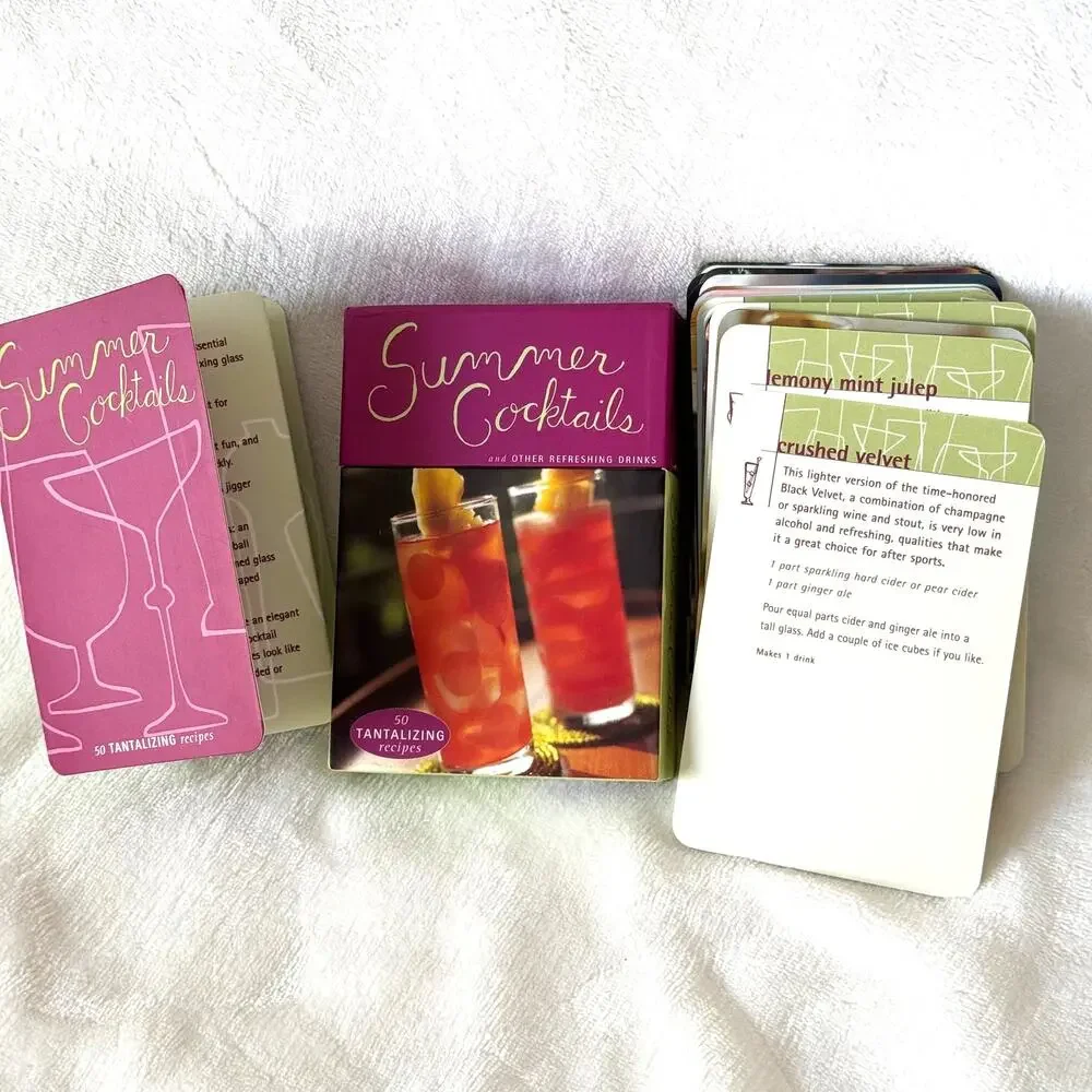 Boxed Set of Summer Cocktail Recipe Cards Y2K 2001